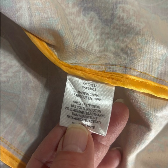 6 by Six Paisley Cropped Blazer Jacket Women’s Medium Yellow Purple Boho Cotton - Picture 6 of 9